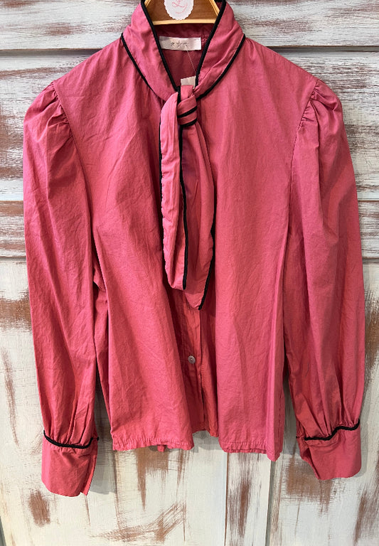 Camisa Rosa Filo Negro