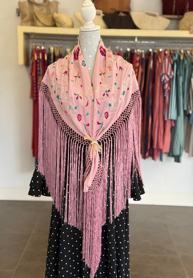 Mantón Paloma Rosa
