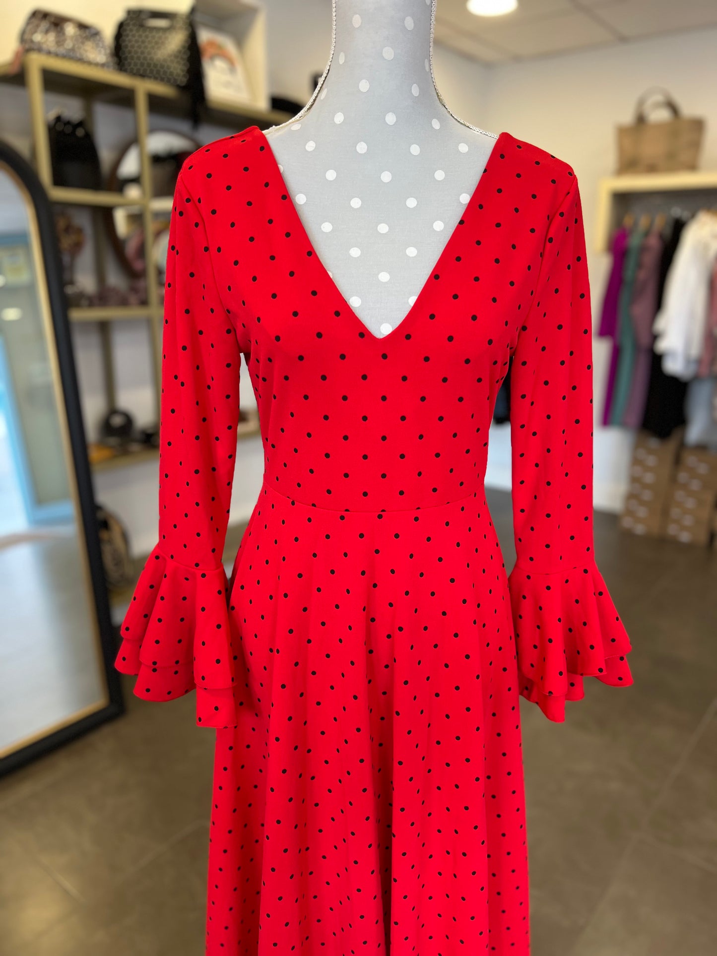 Traje Flamenca Almería Rojo