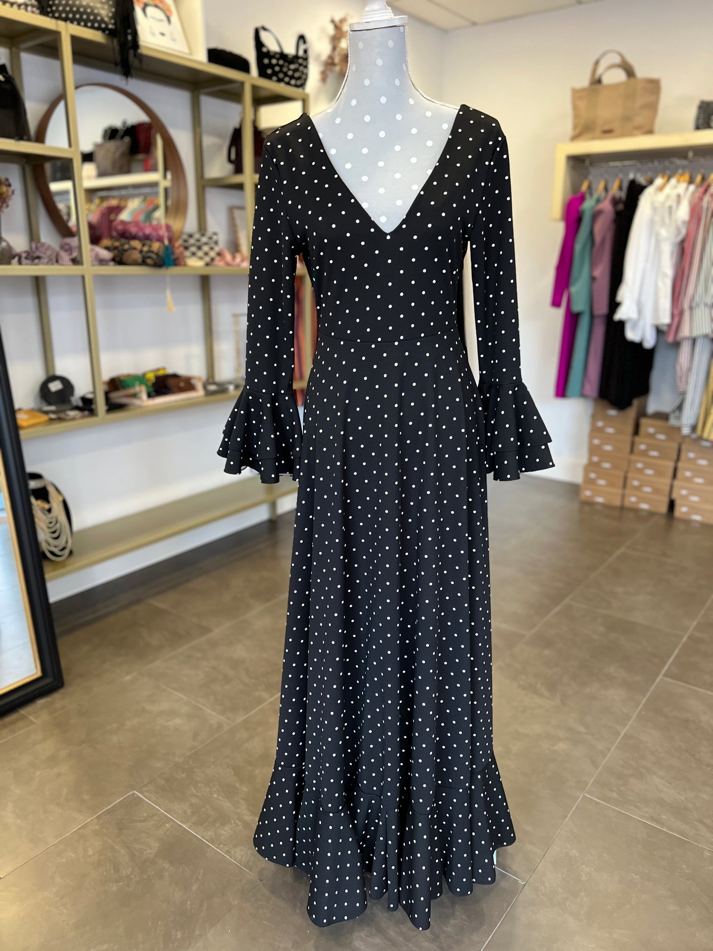 Traje Flamenca Almería Negro