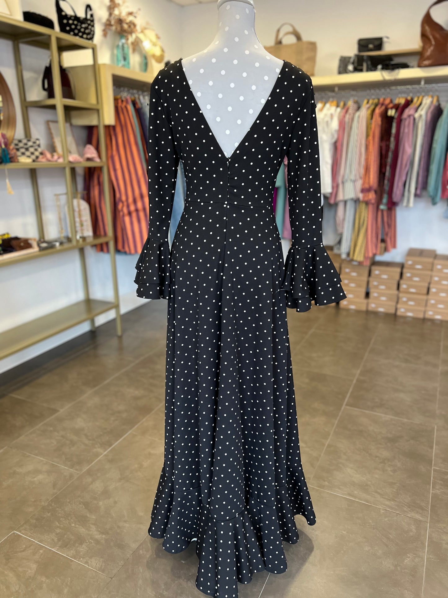 Traje Flamenca Almería Negro