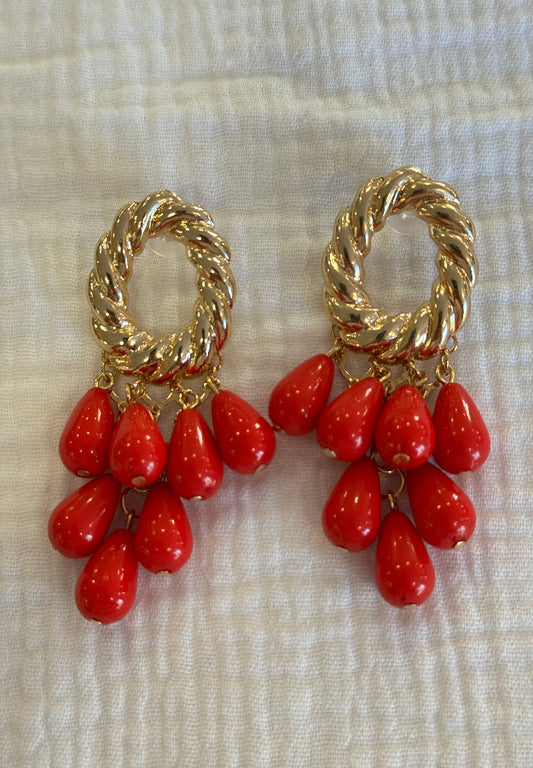 Pendiente Candela rojo