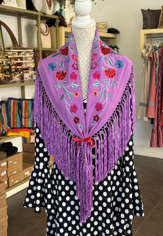 Mantón clavel lila