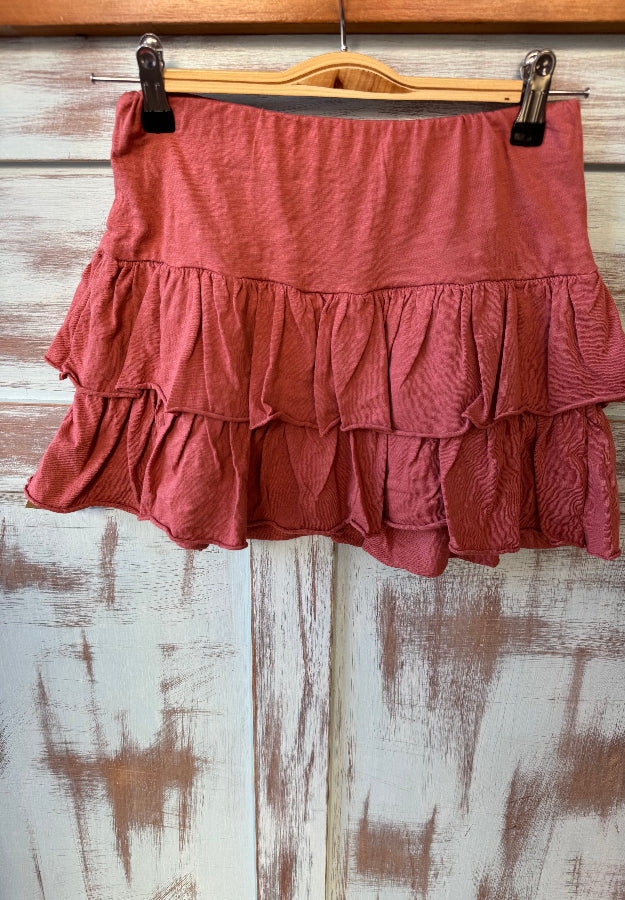 Falda volante coral