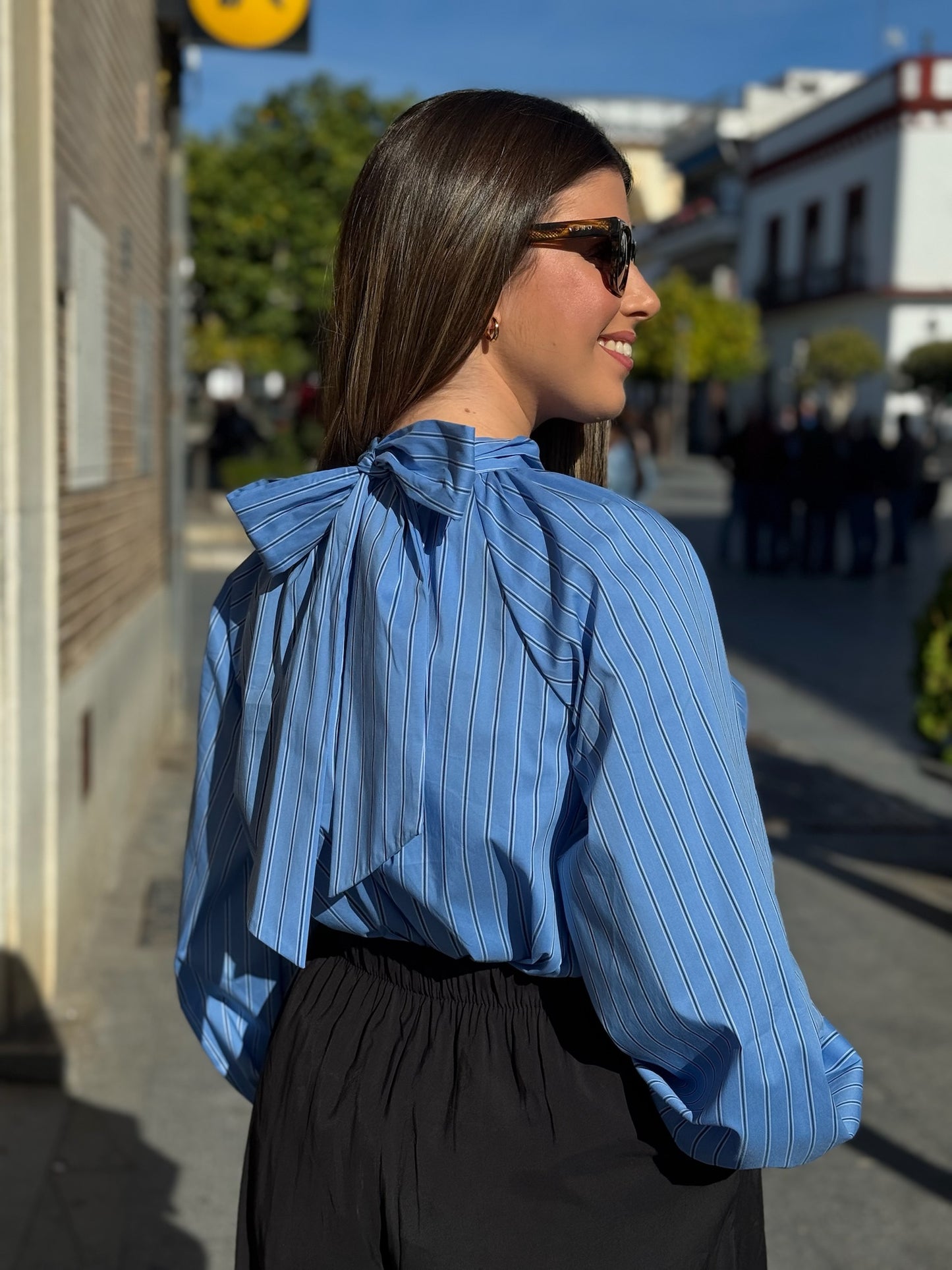 Blusa Volantes Azul