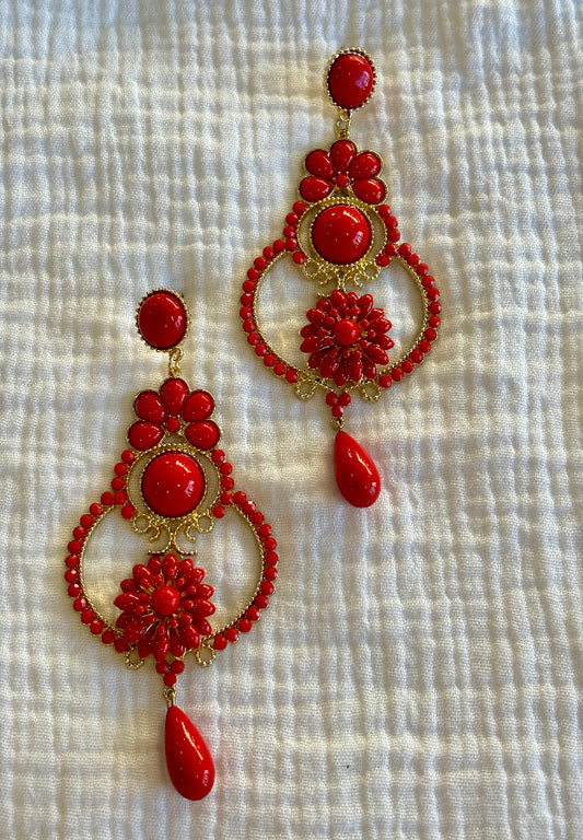 Pendiente Pepa rojo