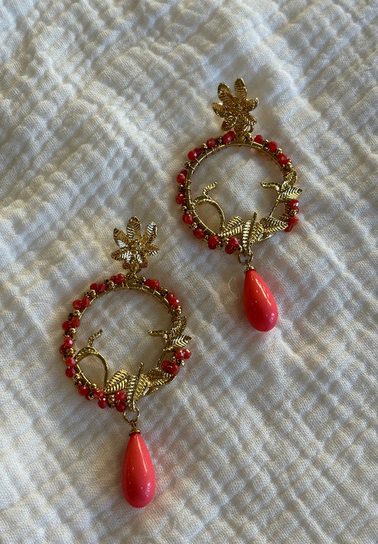 Pendiente María coral