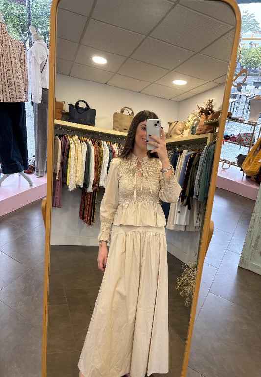 Falda Beige