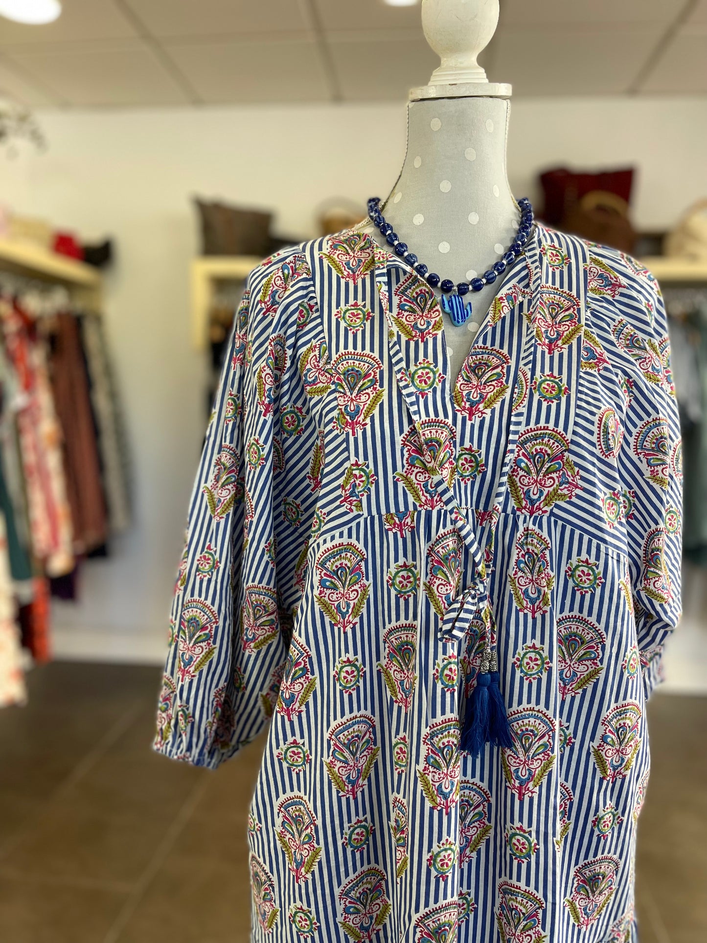 Vestido Indio azul marino