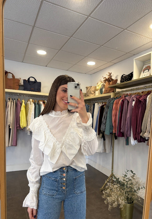 Blusa Volante Blanca