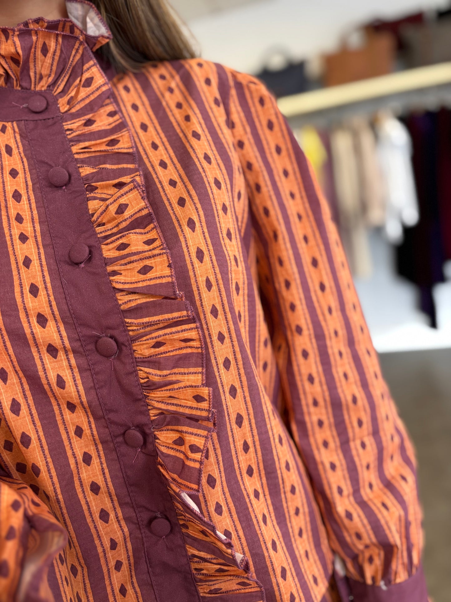 Conjunto Matilda morado y naranja