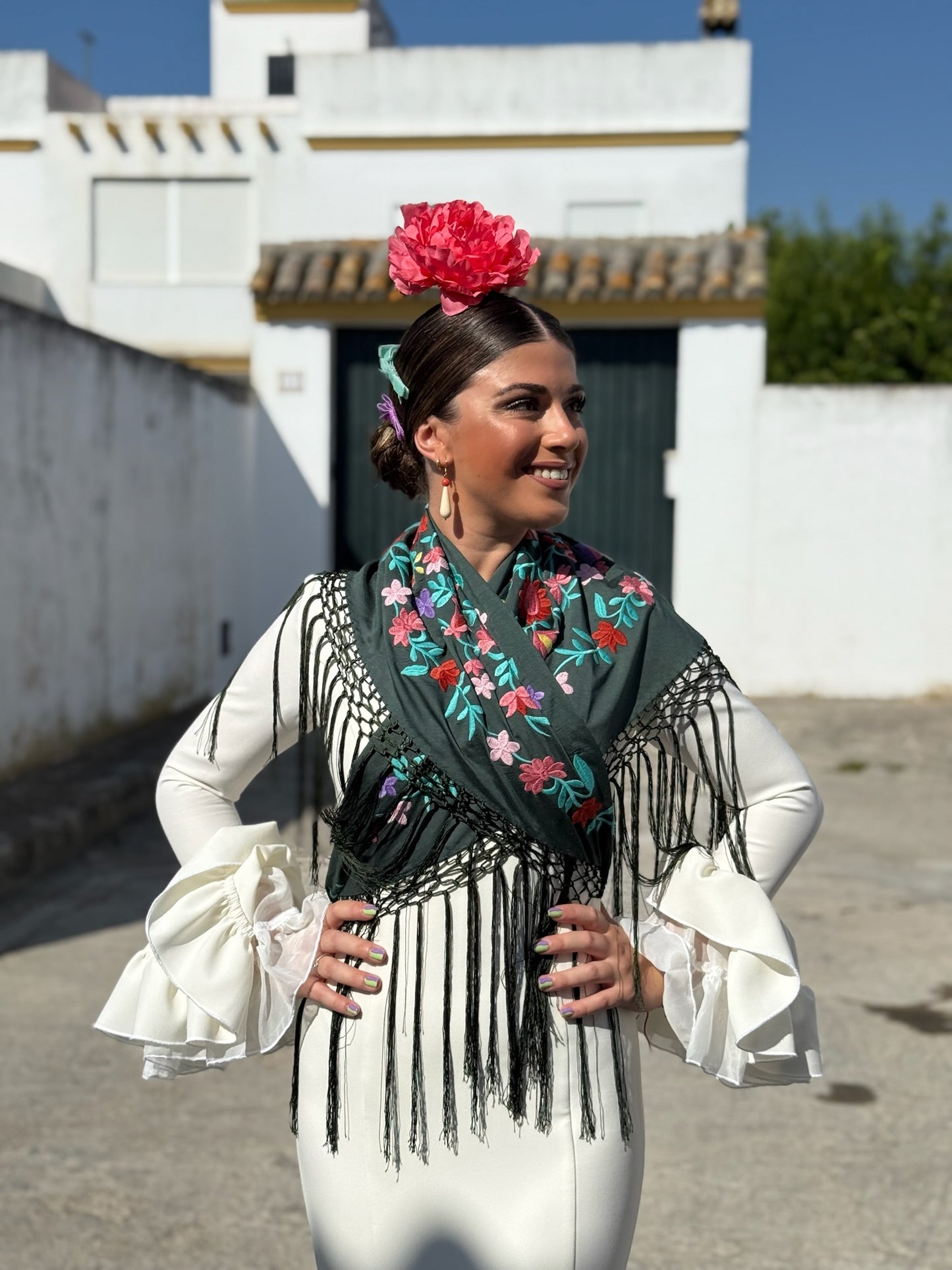 Mantón Marcela verde