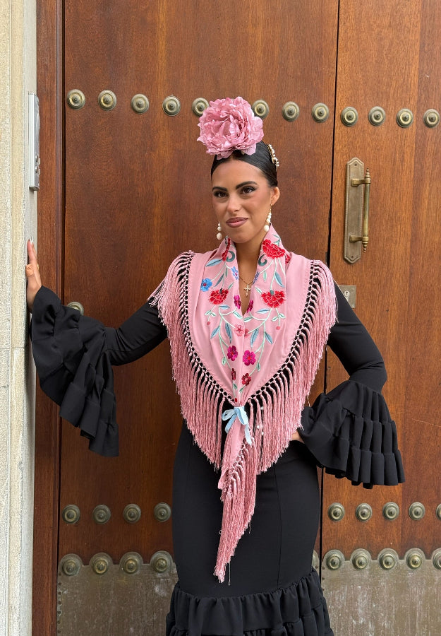 Mantón clavel rosa