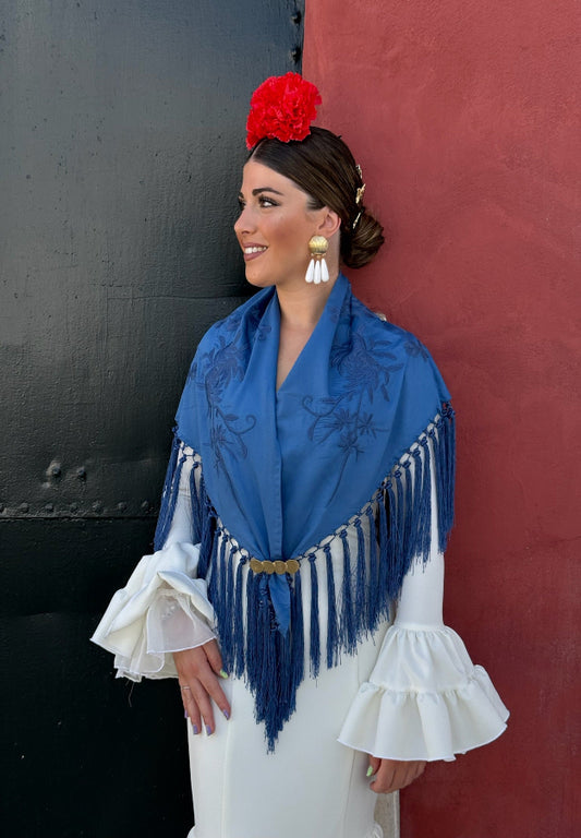 Mantón Lola azul