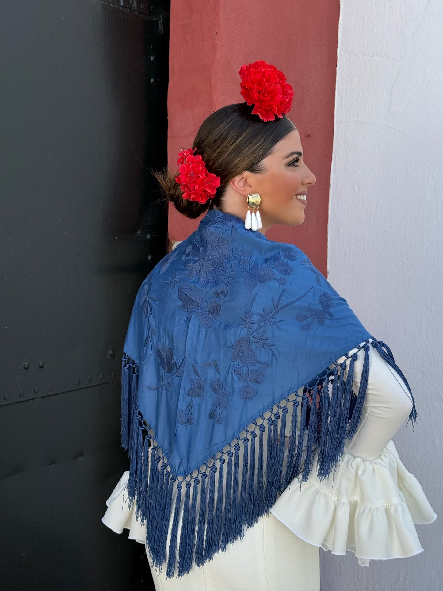Mantón Lola azul