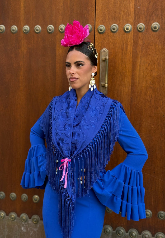 Mantón María Al Tono Azul Klein