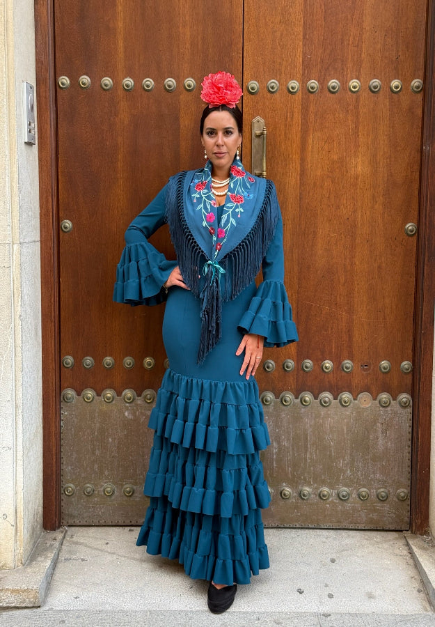Traje Flamenca Pepa petróleo