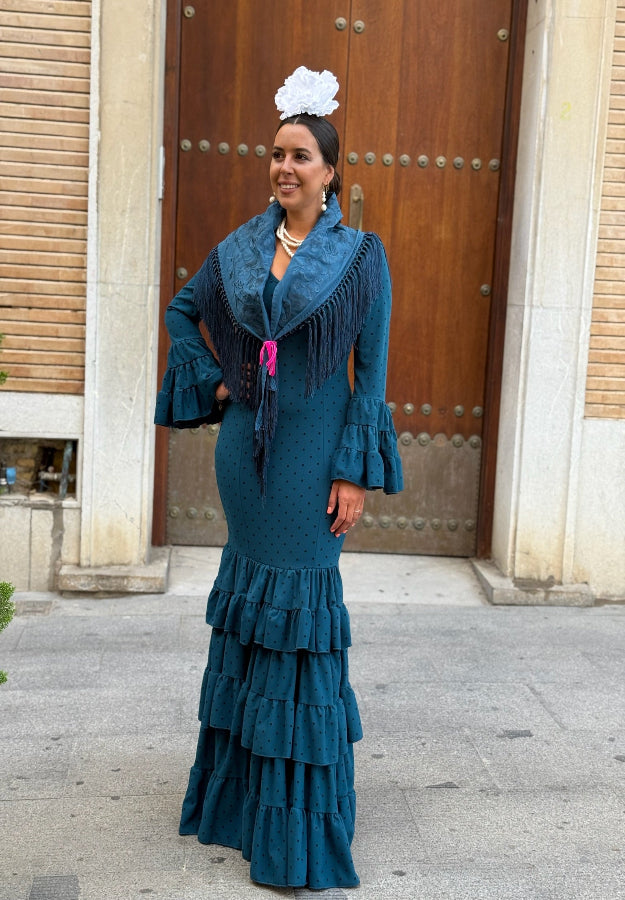 Traje Flamenca Rosario Petróleo