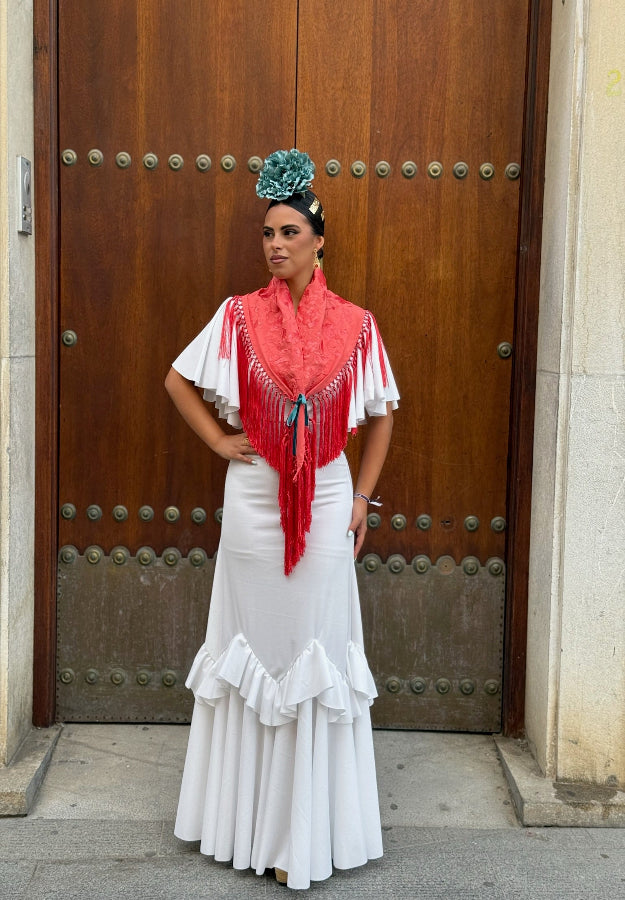 Traje Flamenca Triana Blanco