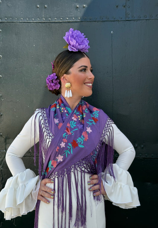 Mantón Marcela morado
