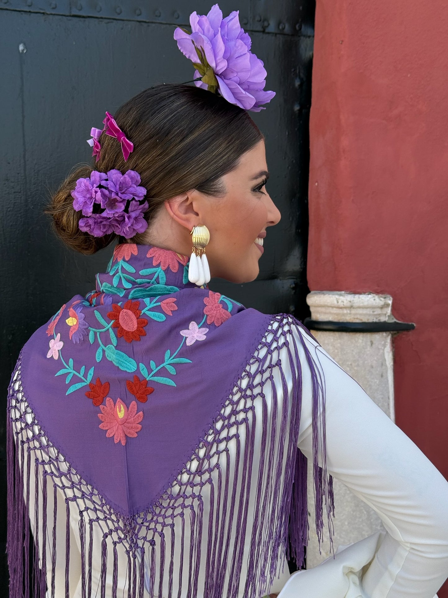 Mantón Marcela morado