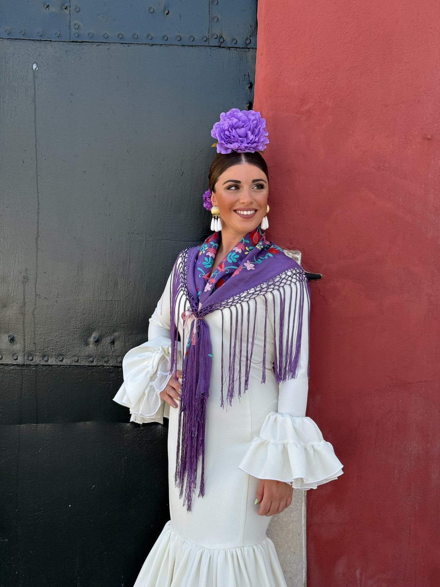 Mantón Marcela morado