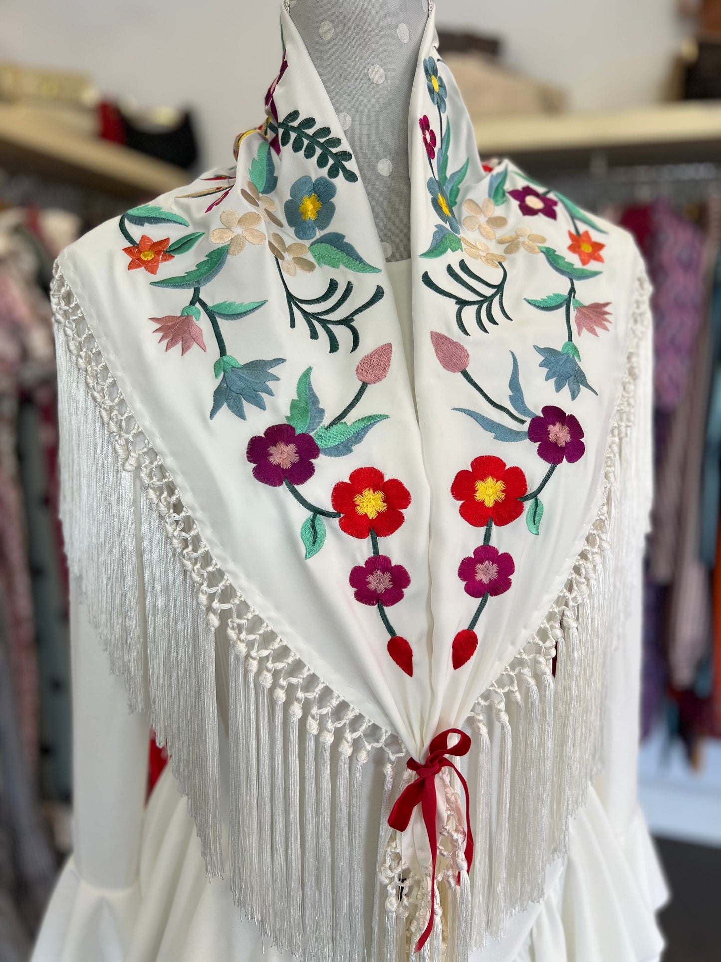Mantón Martina Blanco Roto