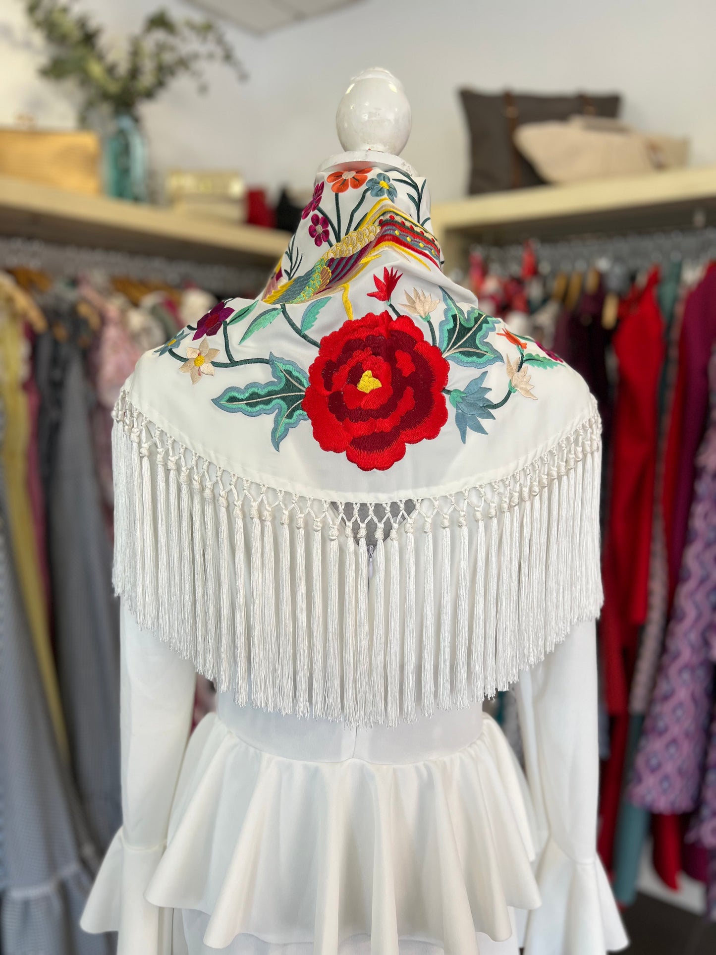 Mantón Martina Blanco Roto