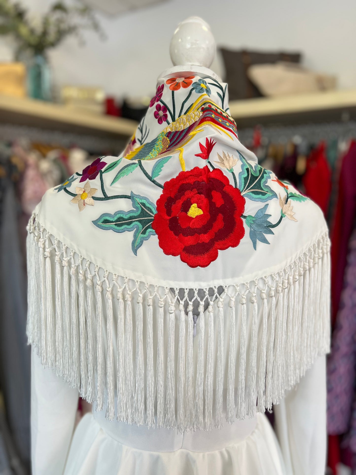 Mantón Martina Blanco Roto
