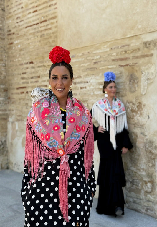 Mantón Manuela rosa