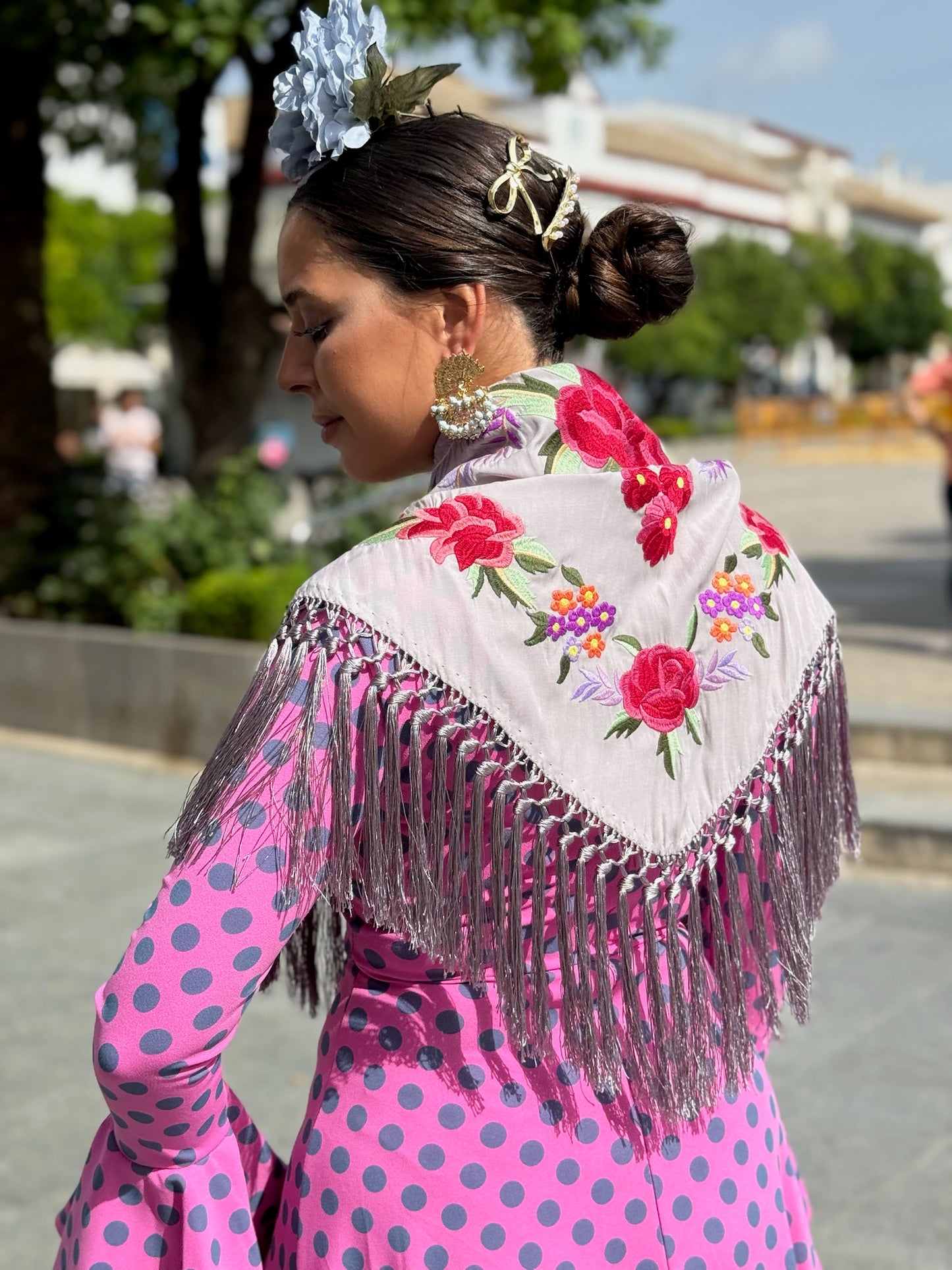 Mantón Laura Gris Perla