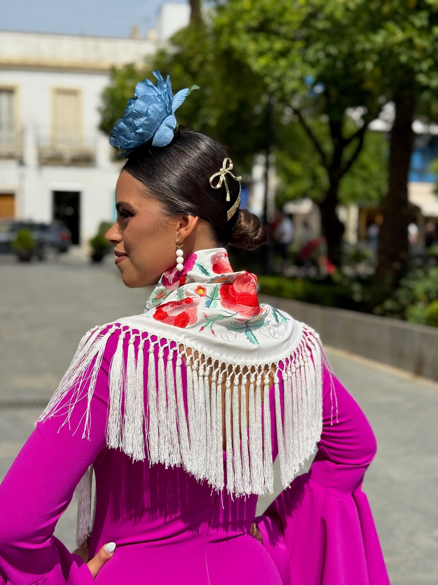 Mantón Carmen blanco roto