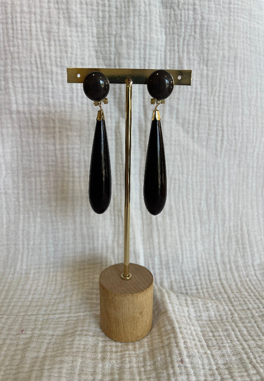 Pendiente Coral Negro Grande