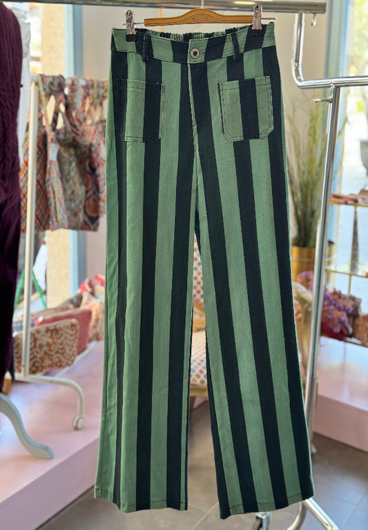 Pantalón rayas verde