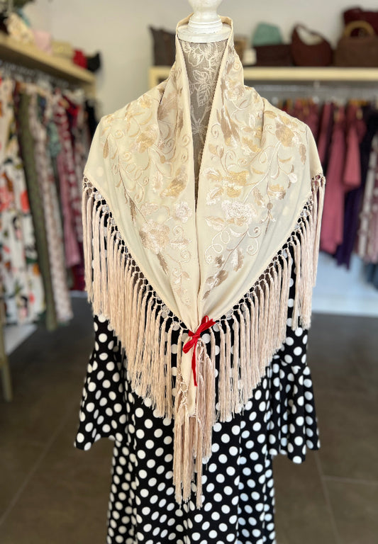 Mantón Ángela Al Tono Beige