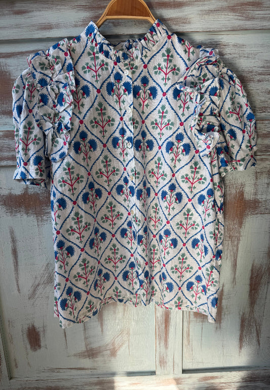 Camisa Estampada Azul