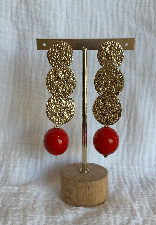 Pendiente Cádiz rojo