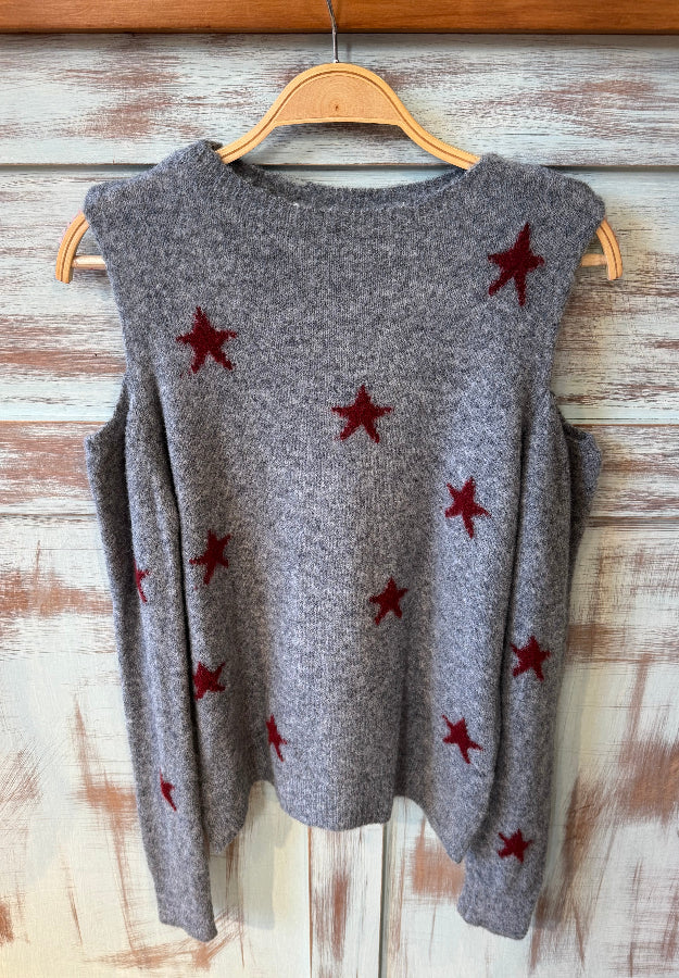 Jersey gris estrella burdeos