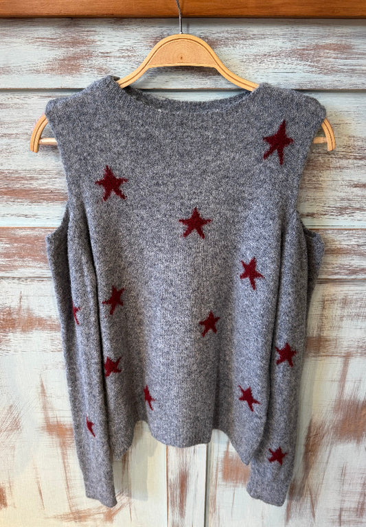 Jersey gris estrella burdeos
