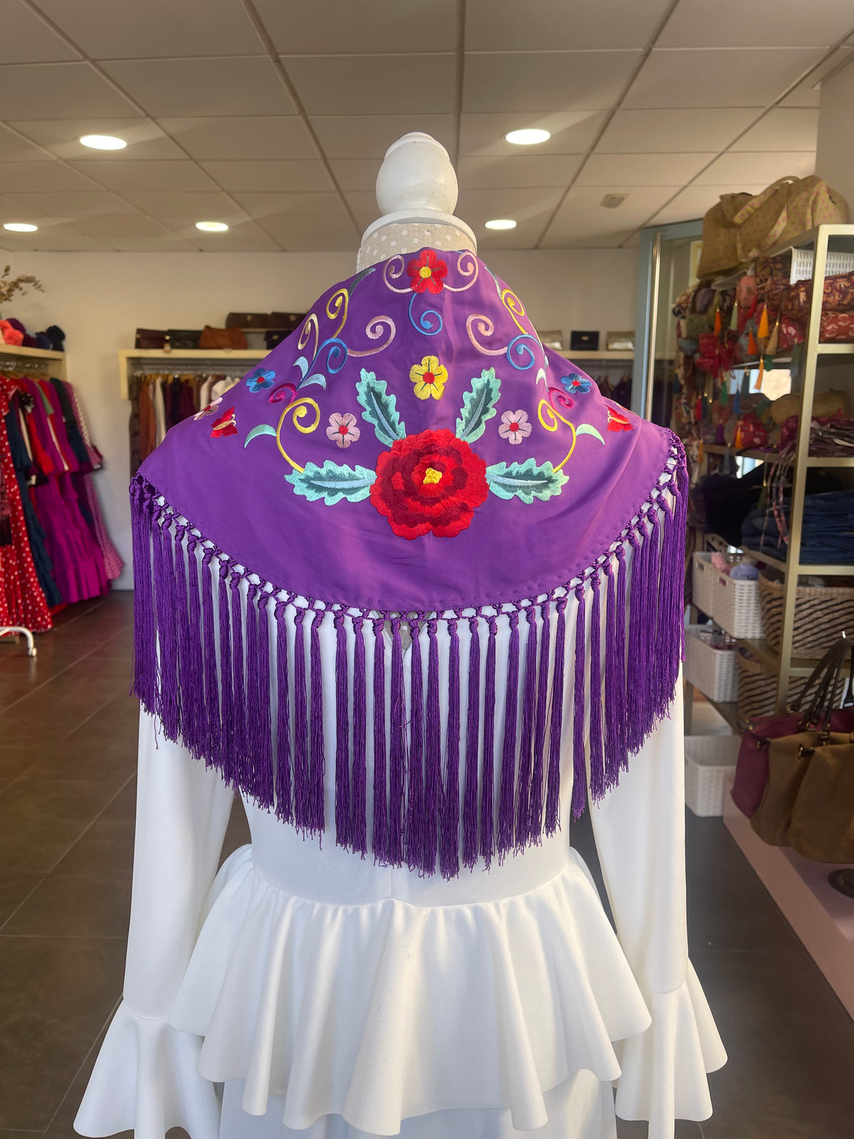 Mantón Granada Morado