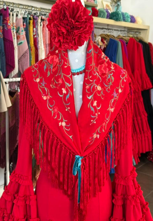 Mantón Alcazar Rojo