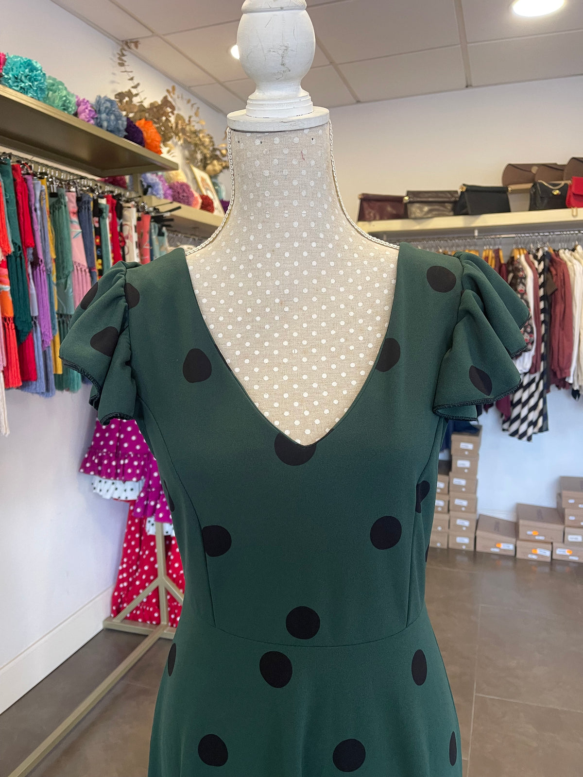 Bata Flamenca Verde Oscuro