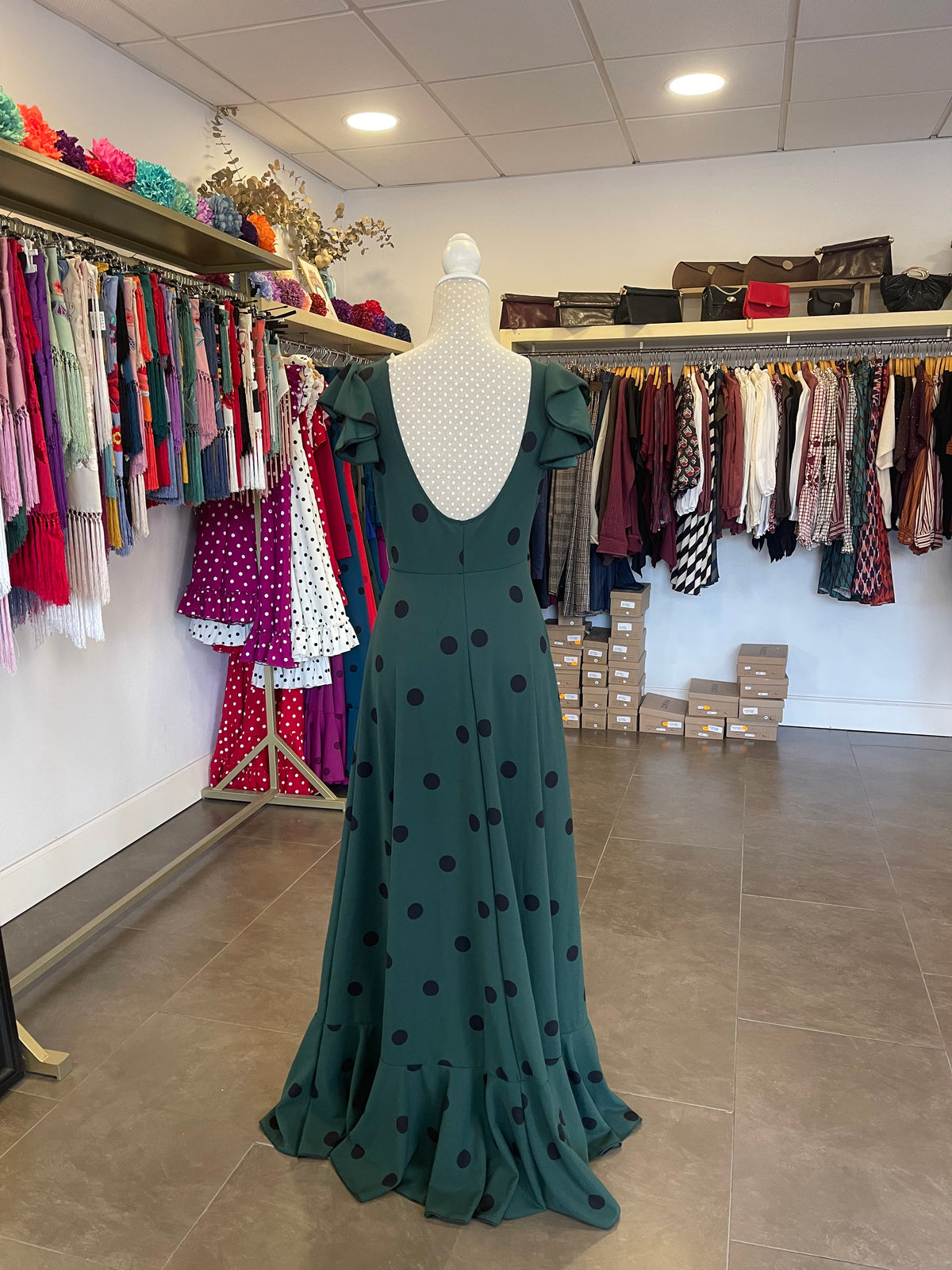 Bata Flamenca Verde Oscuro