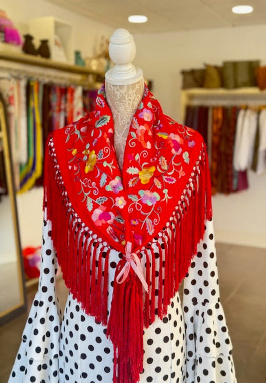 Mantón Carmen rojo