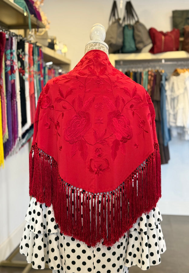 Mantón Irene Rojo