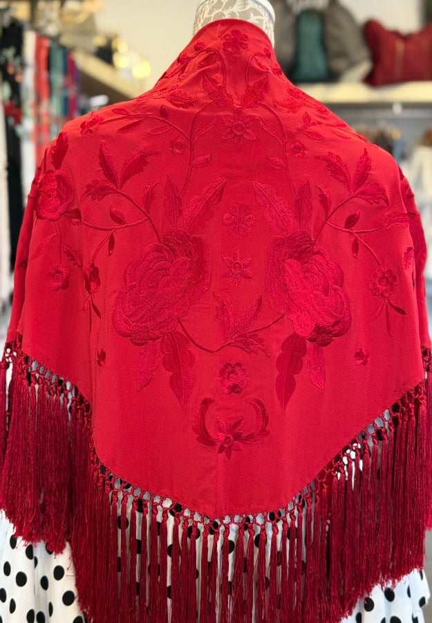 Mantón Irene Rojo