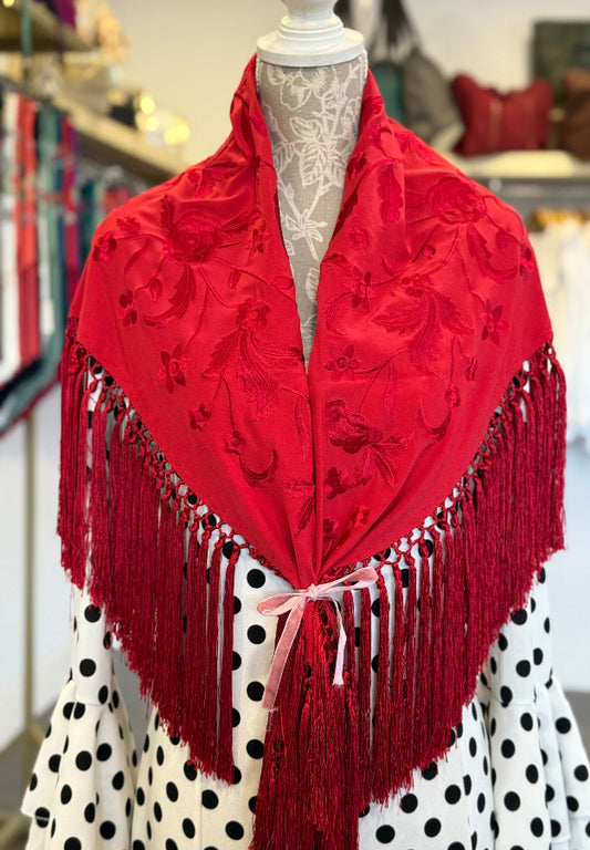 Mantón Irene Rojo