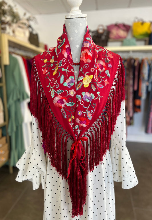 Mantón Carmen Rojo Sangre