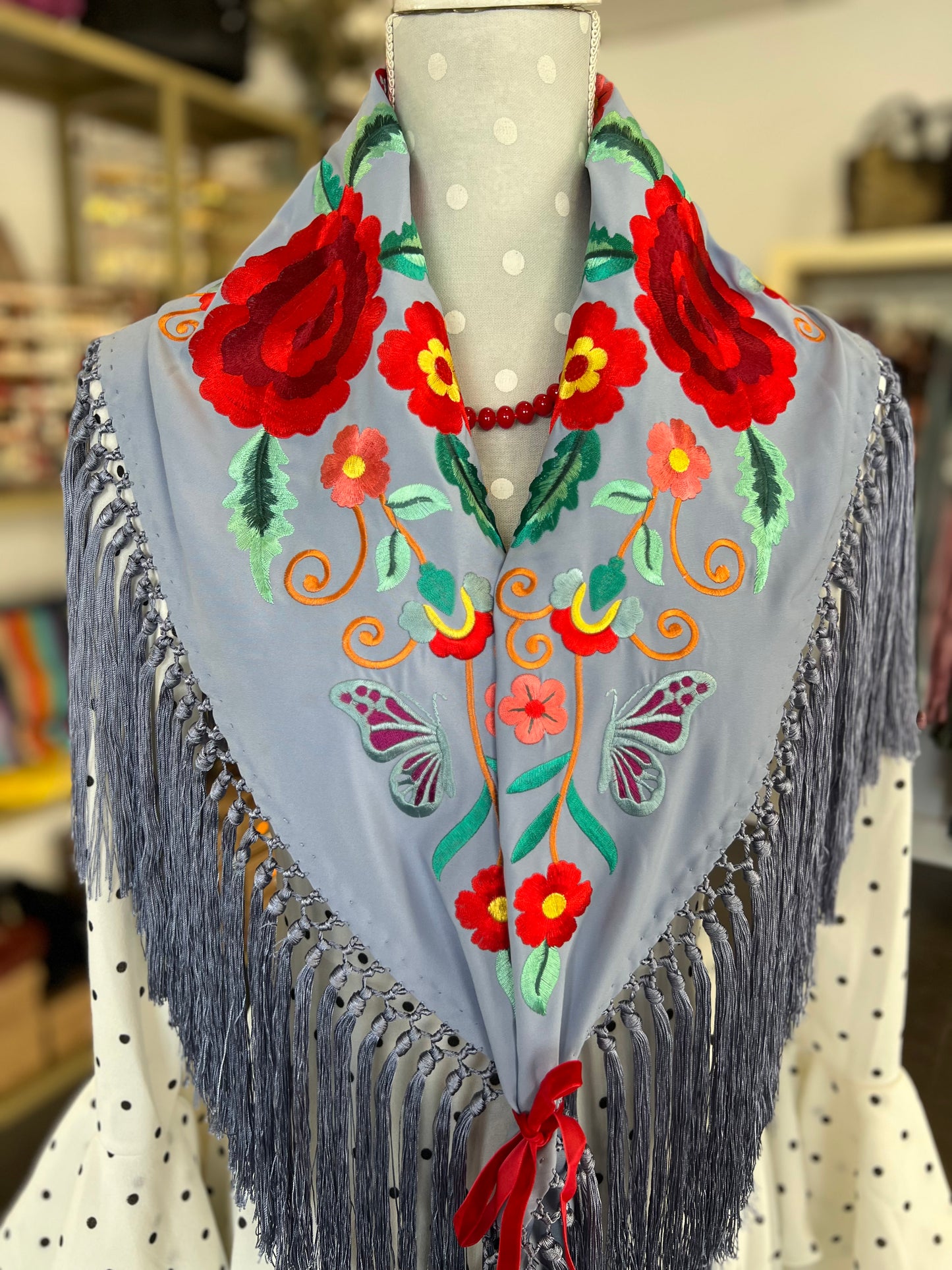 Mantón Celia Celeste