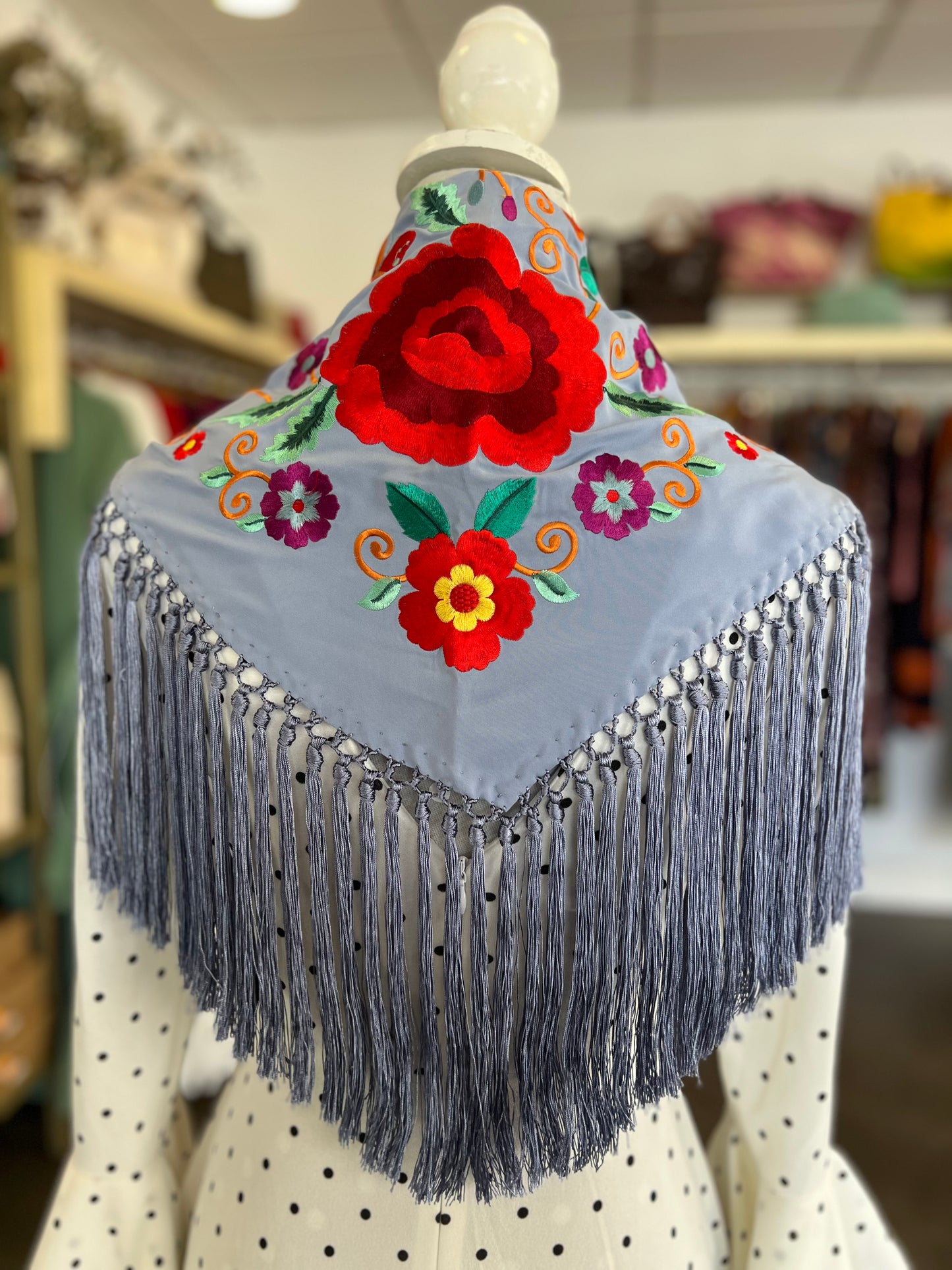 Mantón Celia Celeste
